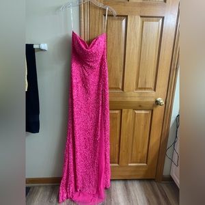 Beautiful pink strapless Sherri Hill Prom Dress Size 16 from Henri’s